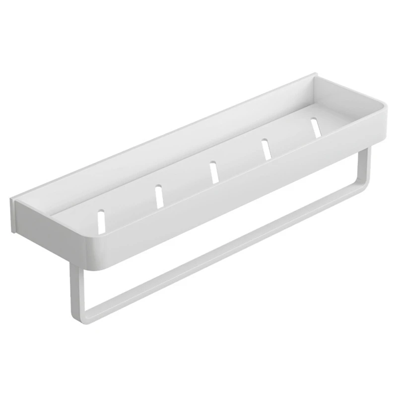 

White Space Aluminum Bathroom Shelves Single Tier Rack Shampoo Shelf Kitchen Shelf Bathroom Towel Bar Rack