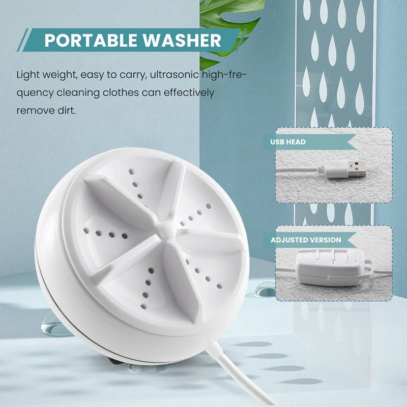 Personal Rotary Washing Machine Portable Ultrasonic Turbine Technology Dirt Washing Machine For Family Travel