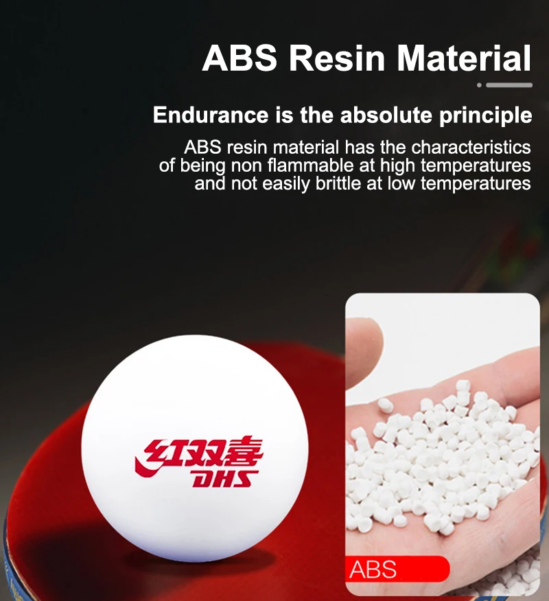 Description Picture 5 of itemDHS D40+ Table Tennis Ball New Material ABS Seamed Table Tennis Ball ITTF Approved Ping Pong Balls for Training Competition