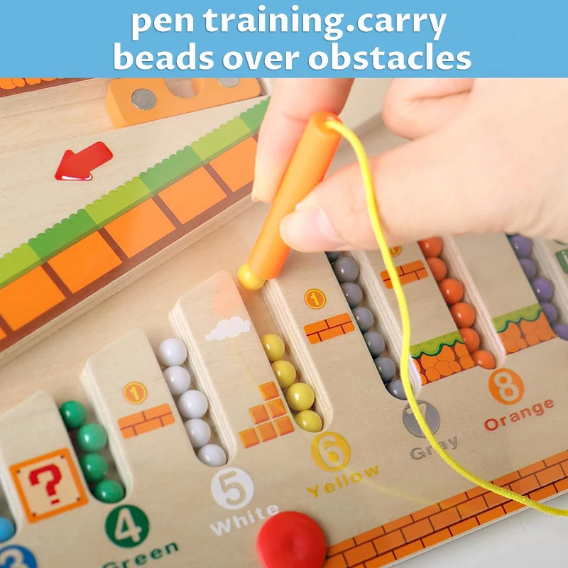 Montessori Children Early Education Toys Color Wooden Magnetic Number Maze Game Toys Parent-Child Interaction Learning Toys Gift - Image 6