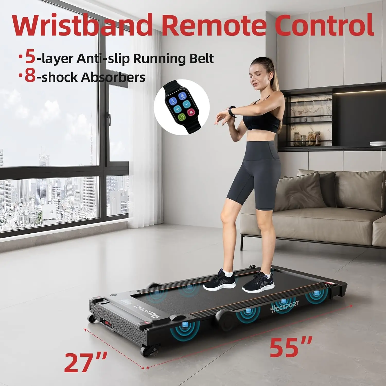 3 in 1 Under Desk Treadmill Walking Pad with Removable Desk Workstation