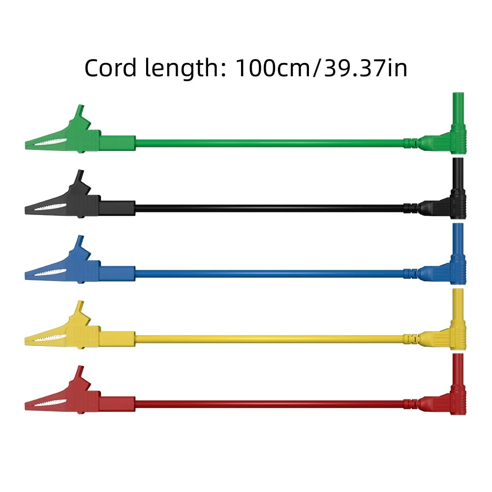 1PC/2PC/5PC 4mm safety banana plug 4mm safety alligator clip cable length 100cm