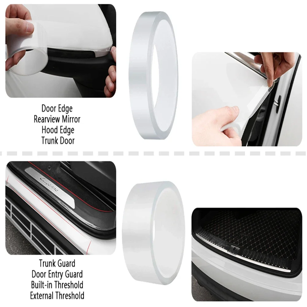 Transparent Car Door Protector Stickers - Nano Tape Anti-Scratch and Scuff Protection Film