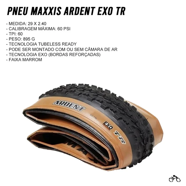 Pneu Maxxis Ardent Aro29x2.40exo/tr Protection Tubeless Mtb. Cor Preto