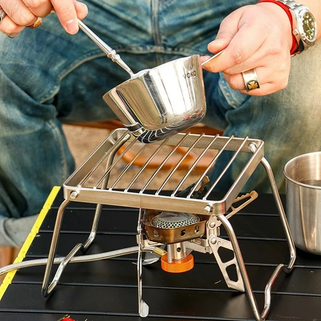 Outdoor Stainless Steel Stove Holder Camping Portable Folding Barbecue Rack Grill Supplies Lighter Steel Brazier Stand 3 Pcs 5