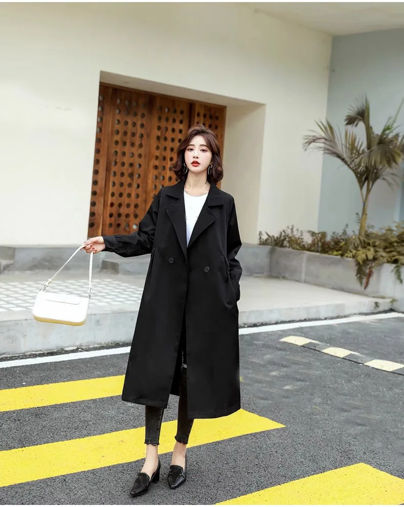 

2023 Slimming Mid-Length Trench Coat Autumn