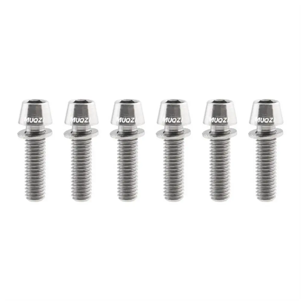 6pcs/set Titanium-plated Bicycle Handlebar Screws M5 * 17MM Stainless Steel Bike Handle in Bolts Stem Riser Colorful