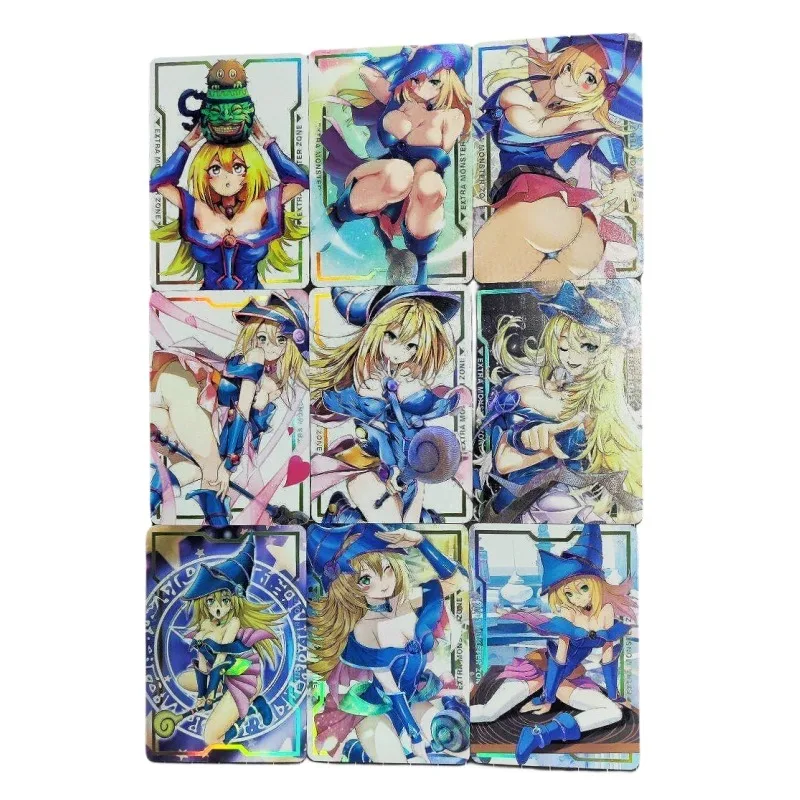 

9pcs/set Yu Gi Oh Animation Characters Dark Magician Girl Refraction Flashcards Anime Classics Game Collection Cards Toy Gift