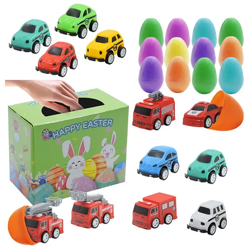 

Easter Egg Cars 12pcs Lightweight Easter Surprise Eggs Toys Cars Easter Party Favors Easter Basket Stuffers Fillers Toy Filled