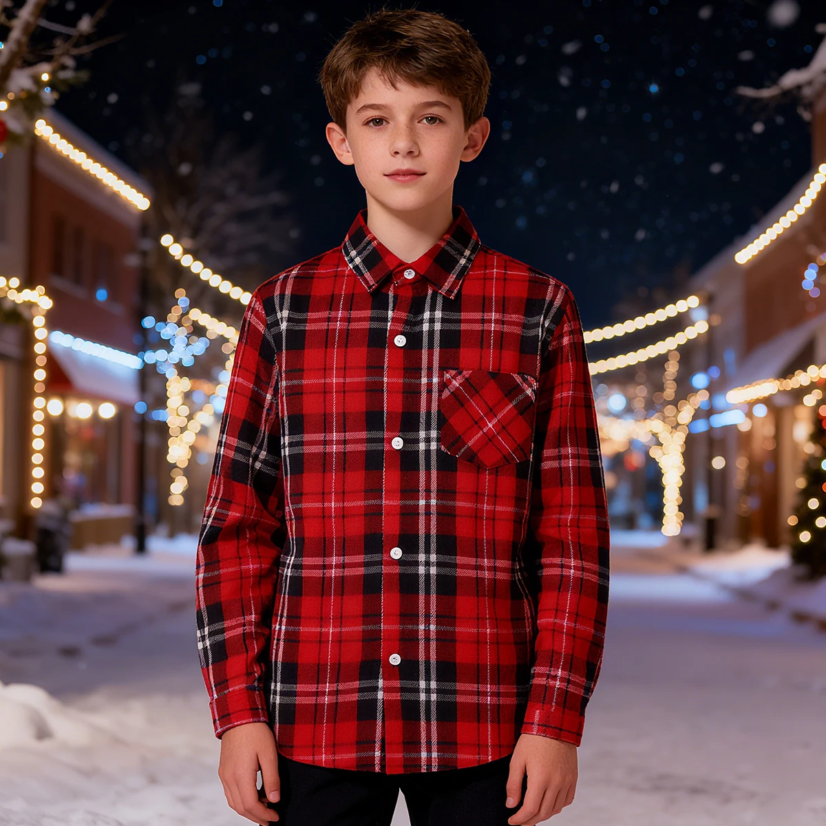 الأولاد عيد الميلاد قميص الاطفال عيد الميلاد الأحمر فحص الزي السنة الجديدة حفلة هدية التصوير الفوتوغرافي الملابس الرسمية منقوشة طويلة الأكمام ملابس علوية من القطن