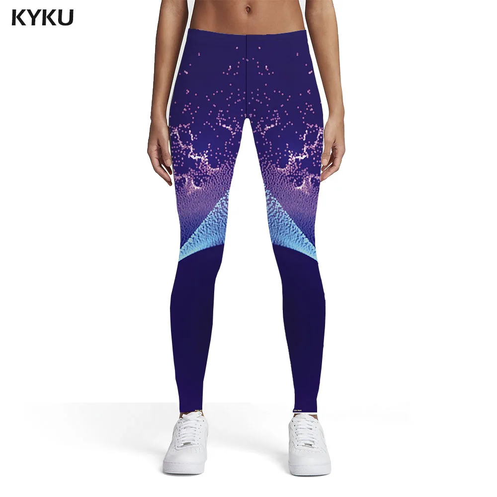

KYKU Abstract Leggings Women Colorful Sport Rock Printed pants Womens Leggings Pants Casual Slim Funky Ladies