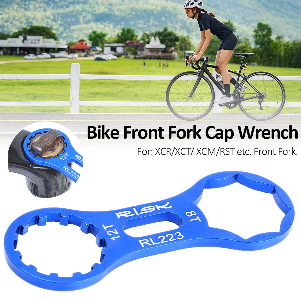 Bike Front Fork Cap Wrench Bike Fork Repair Tool Double Head Front Fork Wrench Compatible with XCM/XCR/XCT/RST