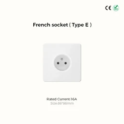 Avoir White Matte Wall Toggle Switch with European Standard Power Socket and Charging Port (French Socket Type E)