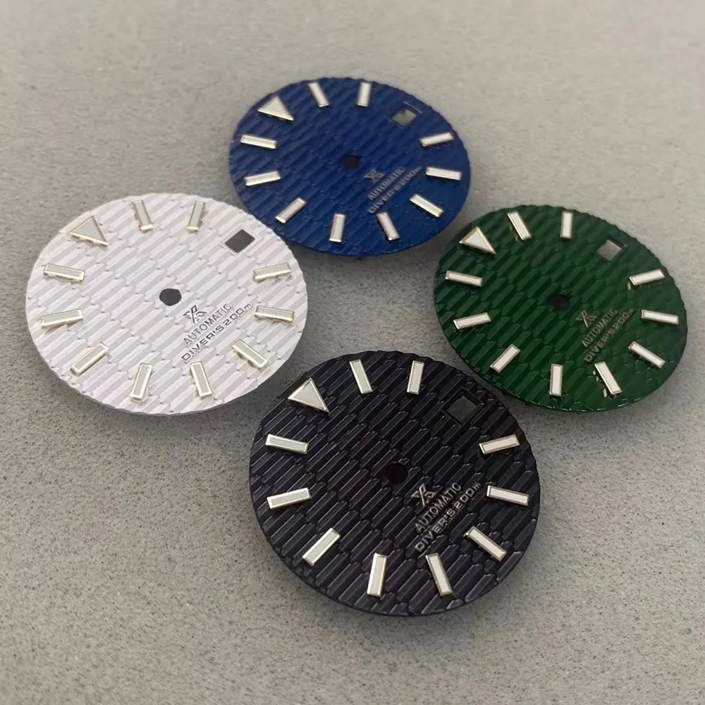 

New Creative NH35 Dial 28.5mm Gold Nails Green Luminous Watch Dial Fits for NH35 NH36 4R Movement Watch Faces Accessories Parts