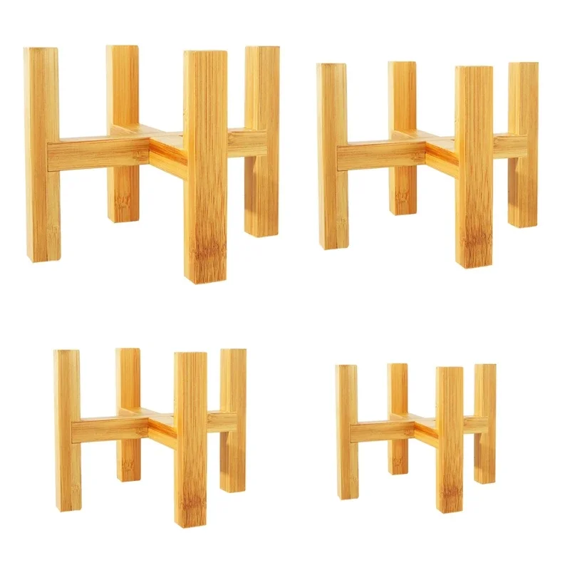 Four-legged Wood Flower Pot Holder Plant and Succulent Flower Pot Base Display Stand Home Garden Patio Decoration Shelf Furniture wooden flower shelf plant stand