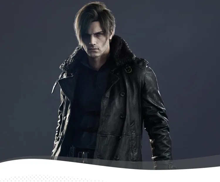Resident Evil 4 Leon S. Kennedy Cosplay Costume Blue Jacket and Pants Set (Unofficial)