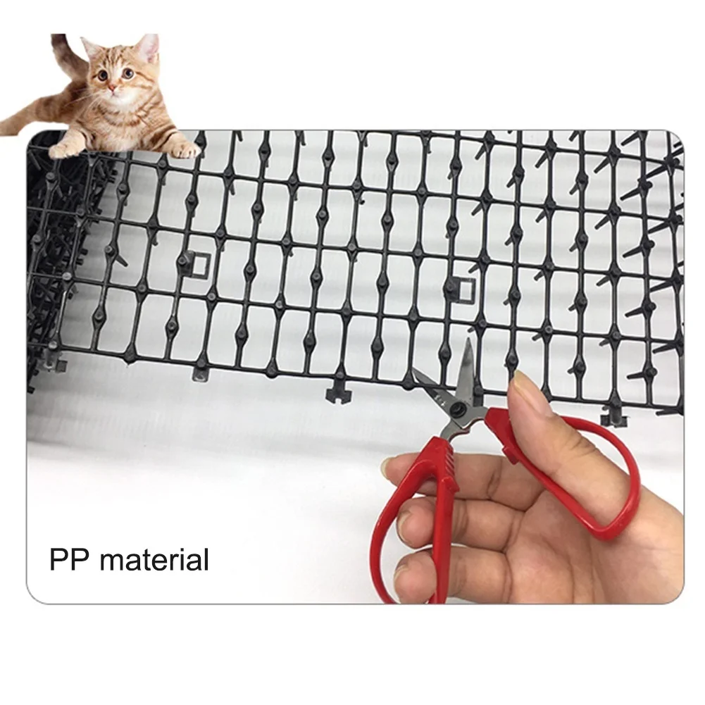 2M Garden Cat Scat Mats Repellent Mat Safety Trees Skewer Prickle Strips Spikes Prevent Dog Cat Mesh Plastic Spike Pet Products