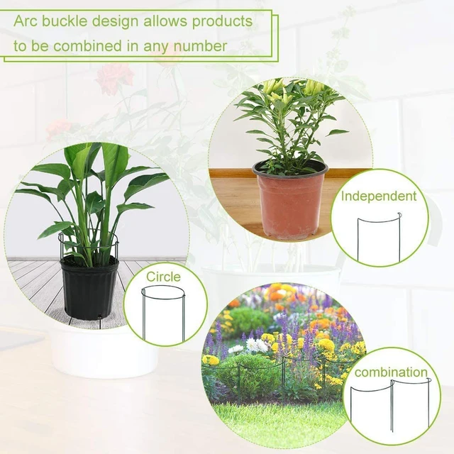 10 Pack Plant Stakes Fémkert Peona Támogató Növényi Tartó Gyűrű Paradicsom Rózsavirágok Szőlő Beltéri Növények - Image 4