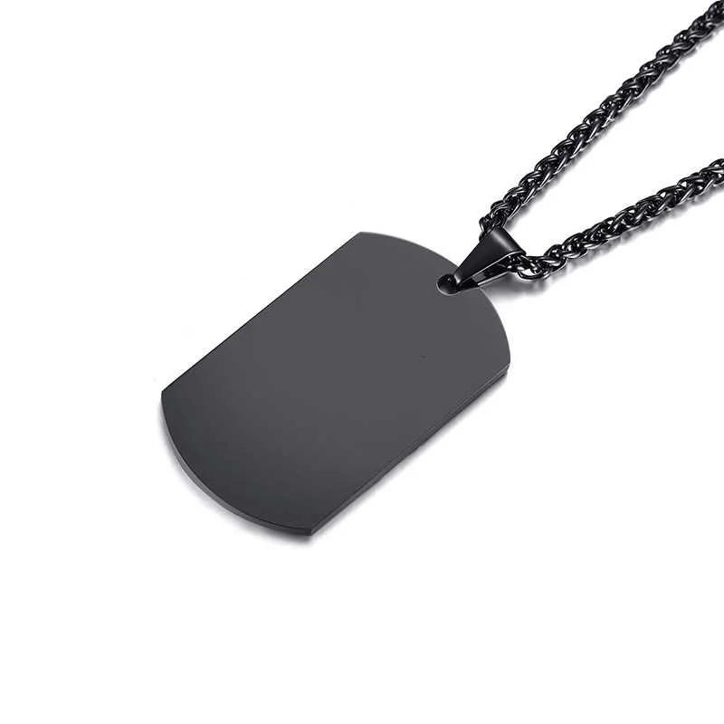 Vnox Edelstahl ID Tag Halsketten Anhänger Gravieren Angepasst Logo Familie Brother Männer Schmuck – Detail 3