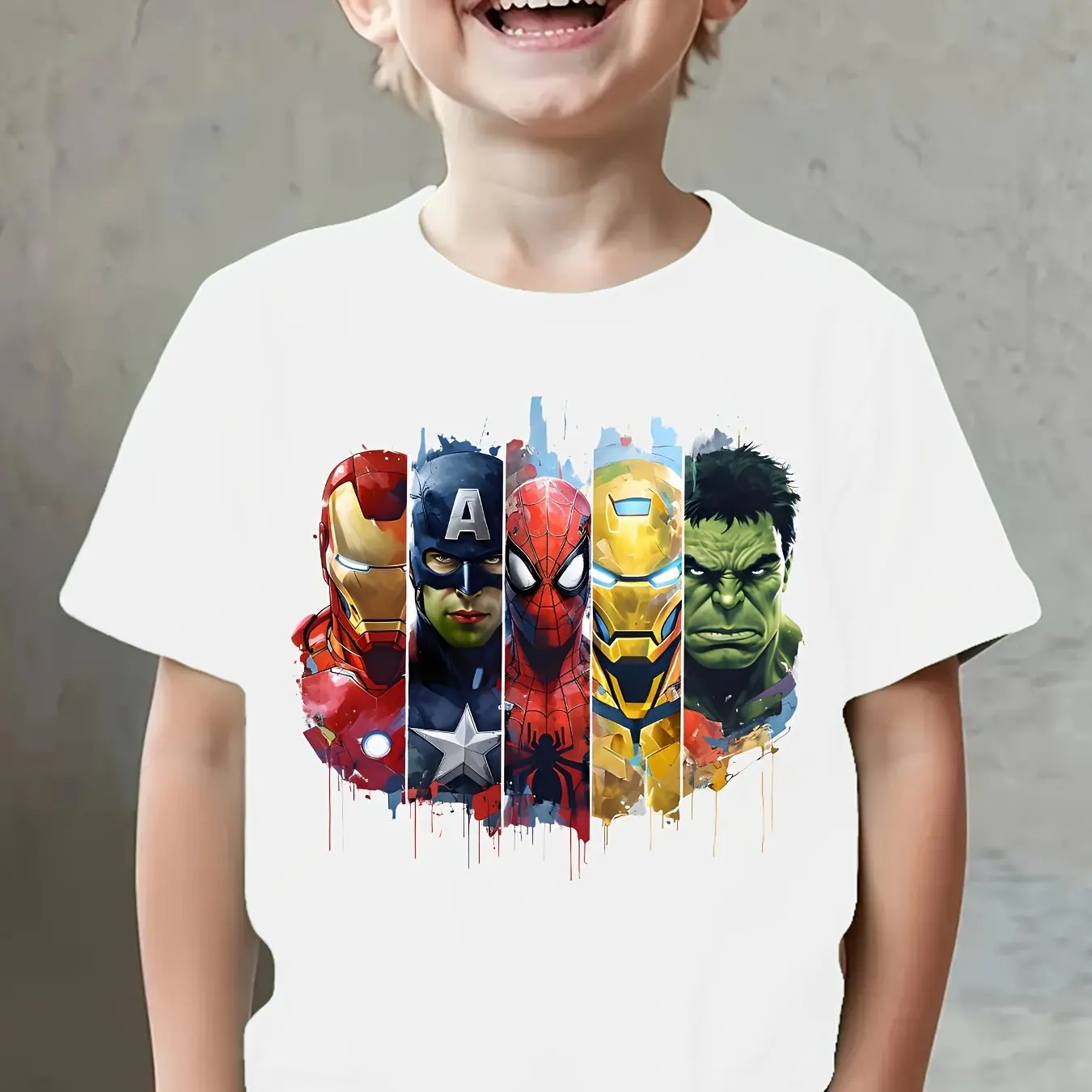 قميص صيفي للأطفال بتصميم سبايدرمان، مريح من القطن الخالص، بأكمام قصيرة ونقوش، مناسب للأولاد والبنات، ملابس متناسقة للوالدين والأطفال