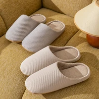 Unisex Home Slippers Soft Fur Slippers Warm Indoor Flat Slides Nonslip Couples Shoes Bedroom Light Slience Flats Autumn&Spring 1