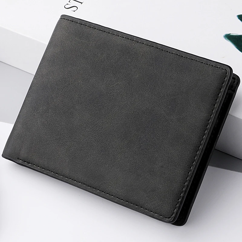 

New Retro Men Leather Wallets Small Money Purses Design Dollar Price Top Men Thin Wallet With Coin Bag