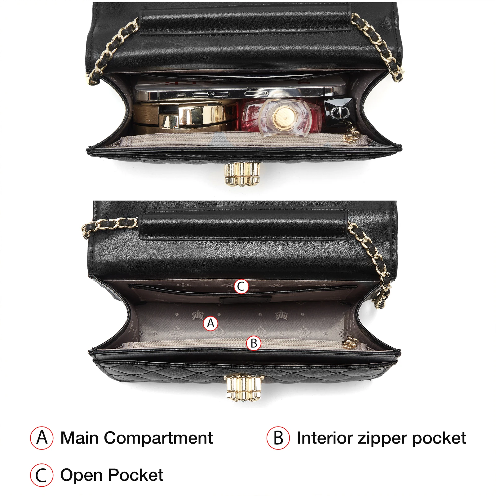 FOXER Women Leather Shoulder & Crossbody Bag Lady Classic Small Chain Bag Gift for Wife, Girlfriend 4