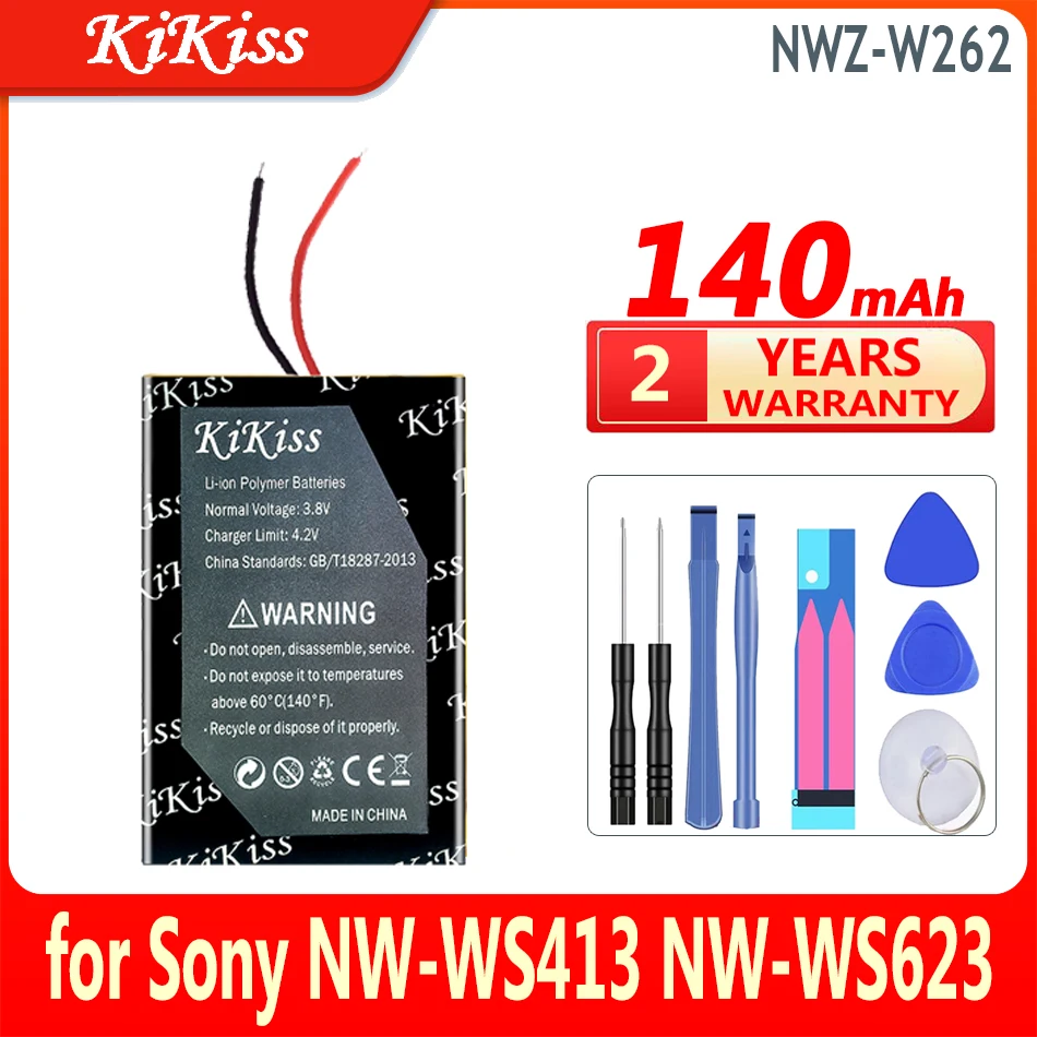Batteria Kikiss Nwzw262 (401225 2 Linee) 140Mah Per Sony Nw-Ws413 Nw-Ws623 Nw-Ws625 Nwz-W273S Nwz-W274S Nwz-W252 Nwz-W262