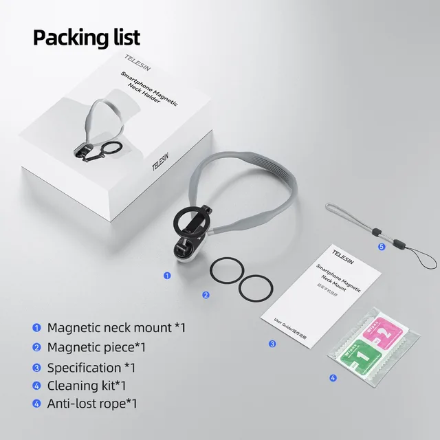 TELESIN MNM-001 SE ADAPTA A Teléfonos Móviles Soporte Magnético para Cuello Integrado para Tomas a Primera Vista Absorción de Impactos - Image 6