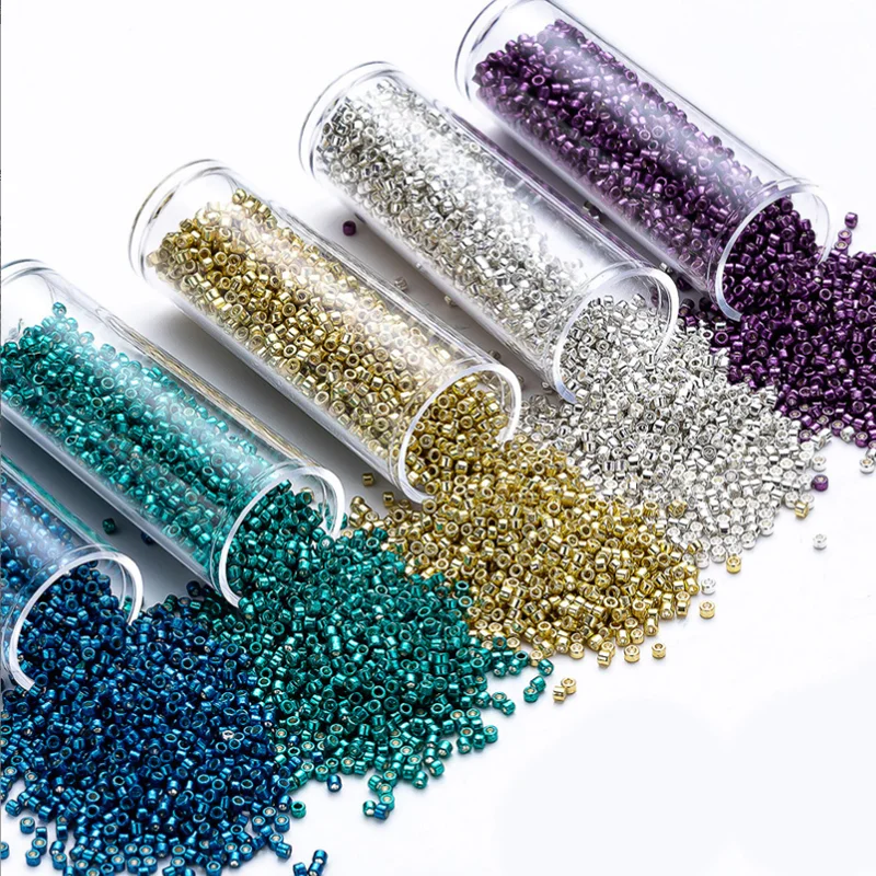 MKY Glass Beads 1.6MM 10g/20g/30g Metallic Colors Japanese Loose Beads For DIY Handmade Crochet Weave