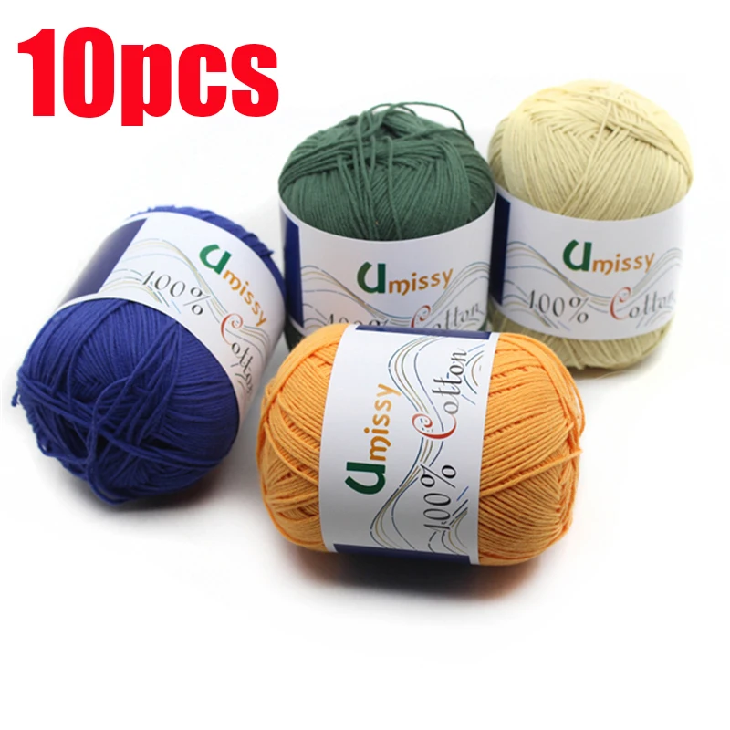 fe no No puedo 100 Cotton Yarn Crochet | Cotton Crochet Thread Yarns | Yarn Crocheting  Cotton - 10pcs - Aliexpress