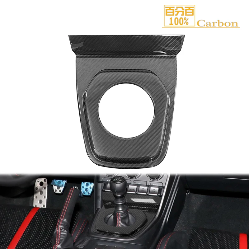 

Interior Trim Real Dry Carbon Gear Shift Frame Panel Cover For Toyota GR86 For Subaru BRZ Manual Version 2021up