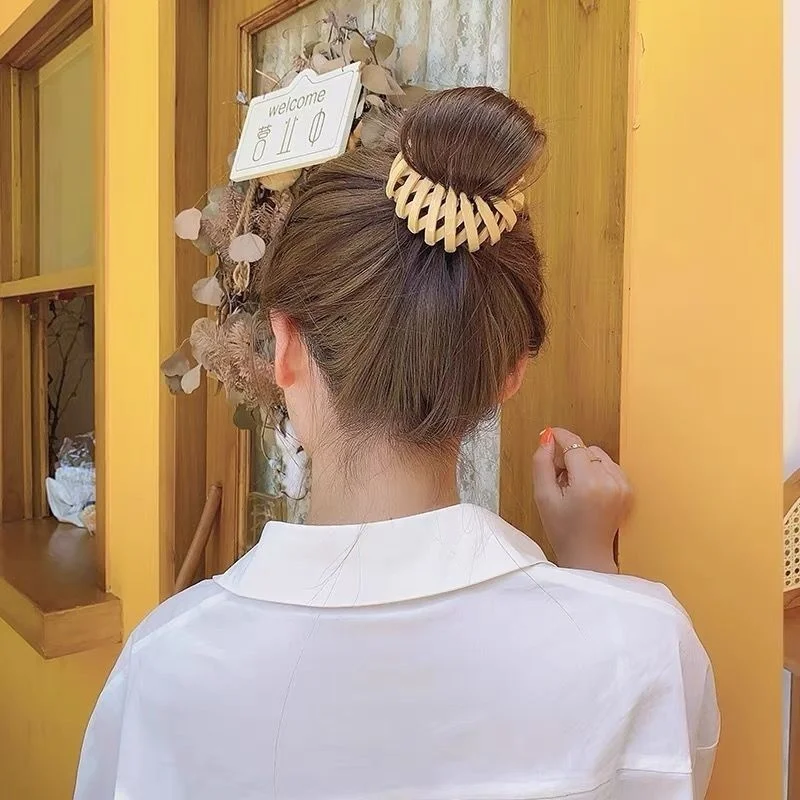 New Fashion Women Bun Claw Clips Horsetail Buckle Clip Bird Nest Expanding Hair Accessories Female Ponytail Headwear 3