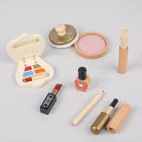 Girls Wooden Simulation Kid Makeup Set Children Girls Game Lipstick Beauty Bag Montessori Education Play Cosmetic Case Gift Toys 1