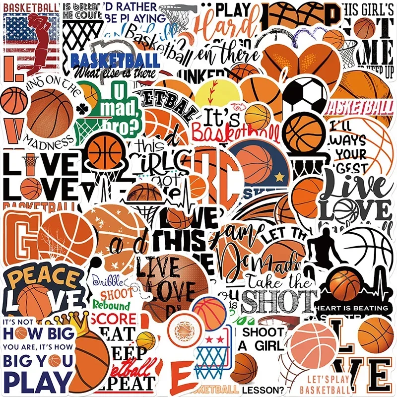 10/30/50PCS Kawaii Basketball Sticker Aesthetic PVC Korean Stationery Children's Diary Decoration Scrapbooking Supplies for Kid