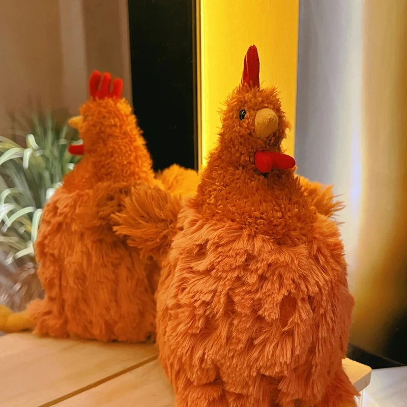 23cm Simulation Chicken Stuffed Animals Plush Toy Fluffy Chicken Doll Soft Toy Kid Birthday Christmas Gift Home Room Decor