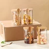 280ml Candy Jar, Biscuit Jar, Glass Storage Jar With Sealed Bamboo Lid And Spoon - 10oz Transparent Glass Bulk Food Storage Jar 6