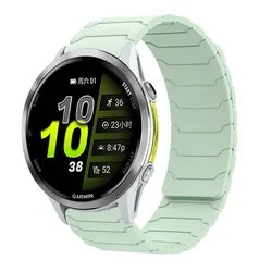 Sports Silicone Strap with Magnetic Breathable Design - 20mm/22mm - 20mm width (Pale mint green)