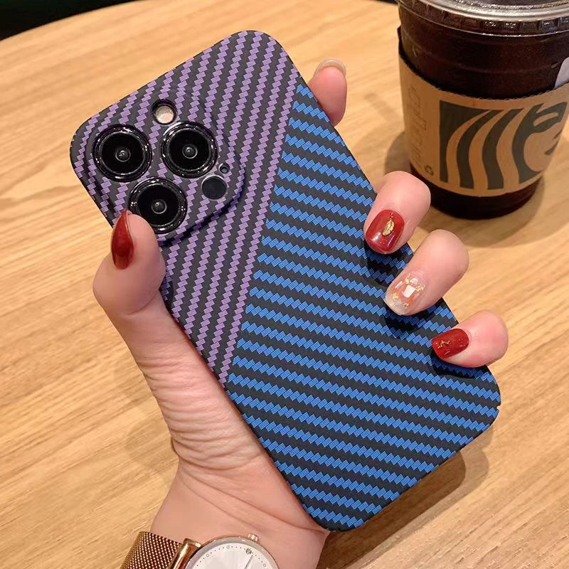 Luxury Ultra Thin Carbon Fiber Texture Matte Shockproof Case