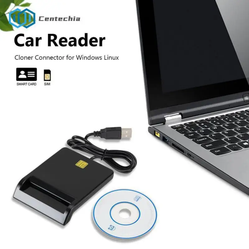 Grwibeou USB 스마트 카드 리더, 은행 카드용 IC/ID EMV 카드 리더, 윈도우 7, 8, 10, 리눅스 OS용 하이 퀄리티, USB-CCID ISO 7816