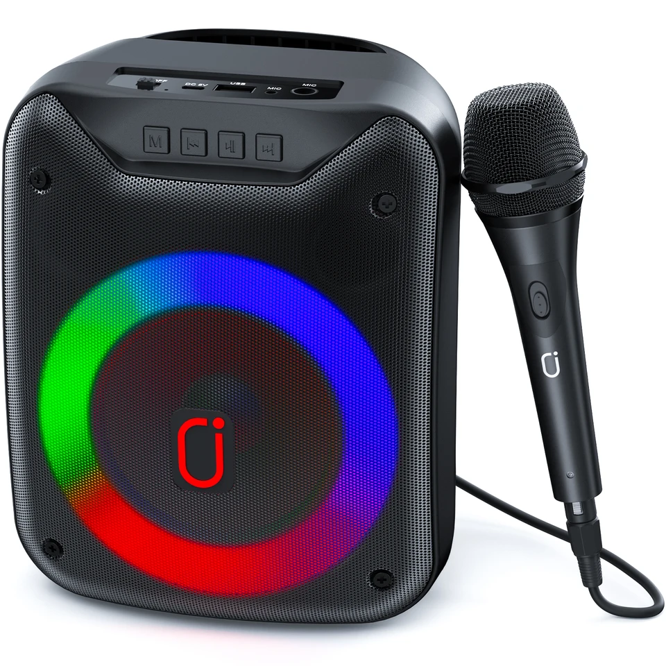 Portable Bluetooth Karaoke Speaker with LED Lights