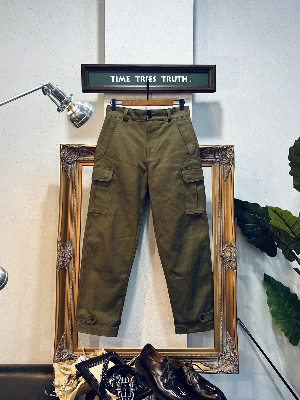 Blunt Razor French M-47 Military Style High-waisted Straight HBT Herringbone Fabric Large Pockets Loose Casual Workwear Pants 5