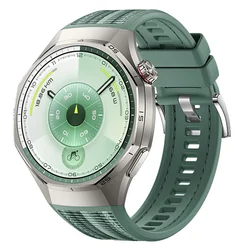 Sports Strap - Nylon Woven & Silicone Bracelet Wristband Band Accessories for Huawei GT6 Pro 46mm (Official Green)