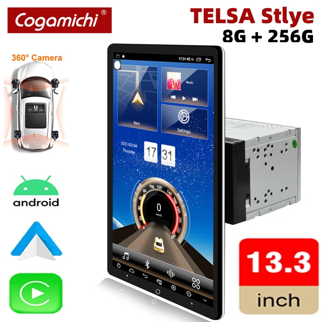 13.3 inch Android Car Stereo Tounch Screen Universal Double Din 6+128GB  Rotatable Carplay Radio