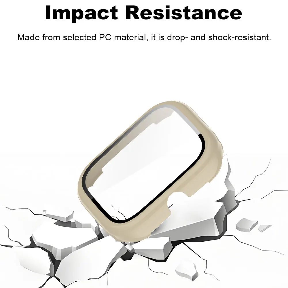 Durable Tempered Glass Watch Case with Screen Protector and Dustproof Frame