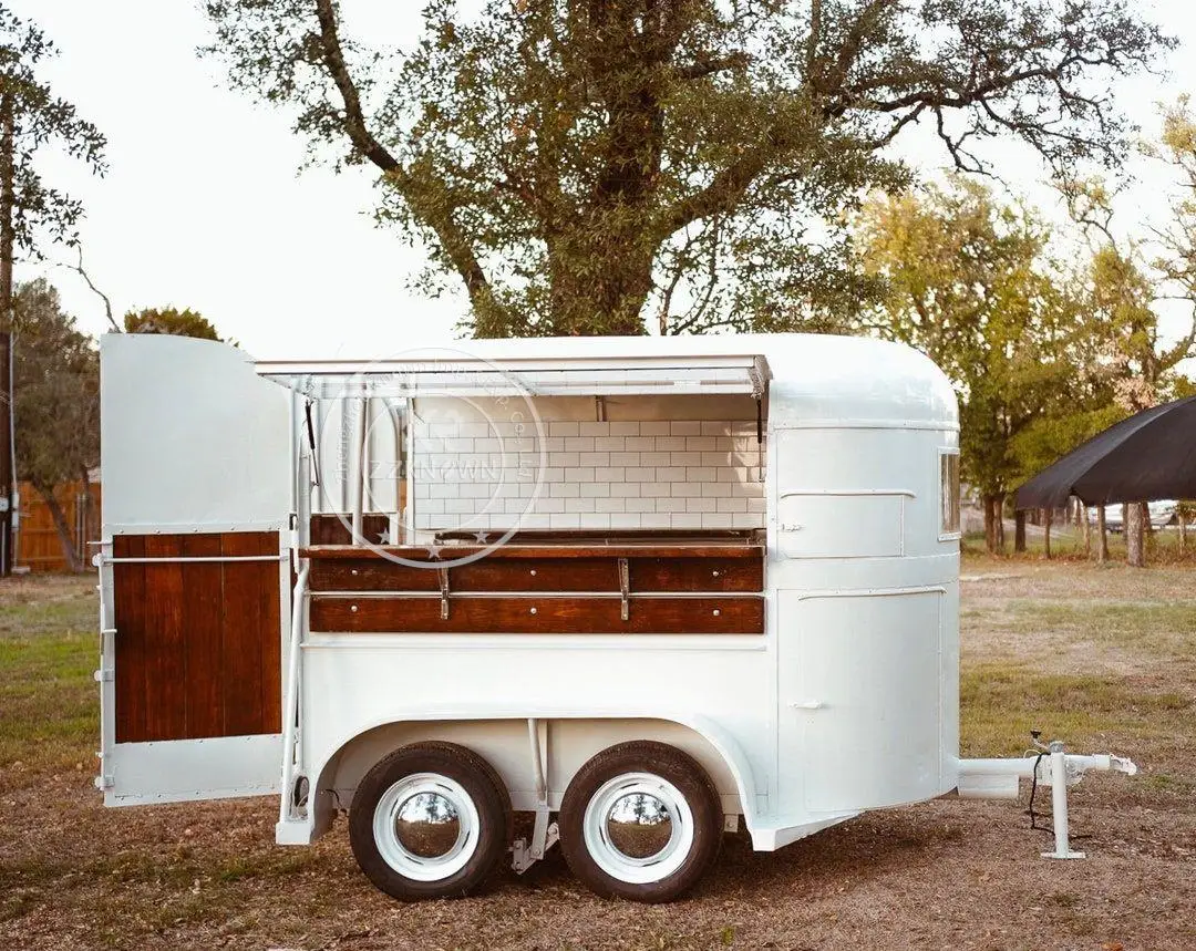 Mobile Horse Box Food Truck Trailer Concession Food Trailer Coffee Kiosk Ice Cream Hot Dog Cart Us Standards