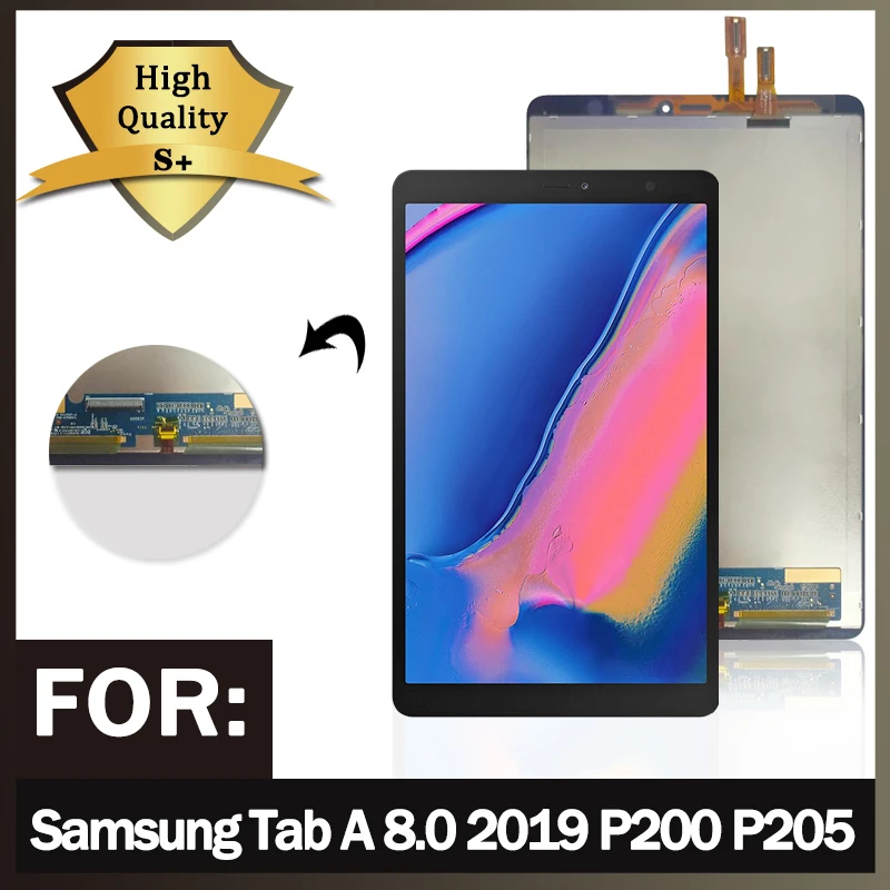 Monitor Lcd para Samsung Tab Digitador de Tela de Toque Montagem de Vidro de Painel P200 Wi-fi P205 3g 8.02023 Sm-p200 Sm-p205