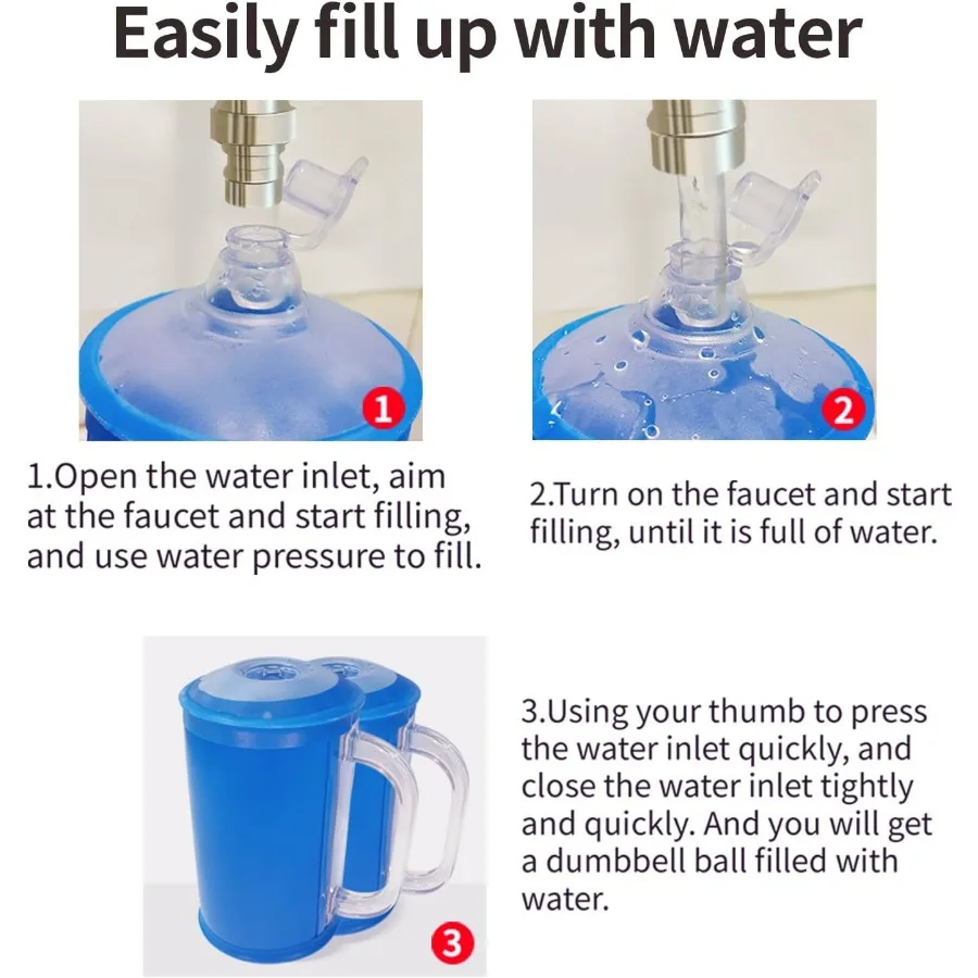 Water Dumbbells, Water Filled Training Weights Set, Water Weight Bag, Travel Weights, Adjustable Weights Dumbbells to 5 Lbs, for