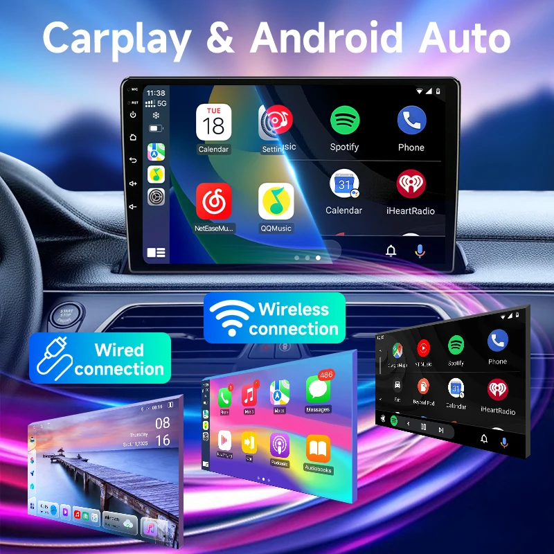 Radio para coche Srnubi 2 Din, Carplay, Android, para Peugeot 208, 2008, 2012-2018, navegador GPS, reproductor Multimedia, DSP UIS7865, Bluetooth 5,4, compatible con accesorios SWC 4