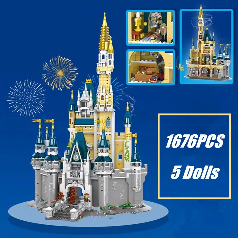 Disney Mickey Castle Smaller 71040 Minnie Donald Duck Mini Fairy Princess  Friends Figures Building Blocks Bricks Toys Kid Gift